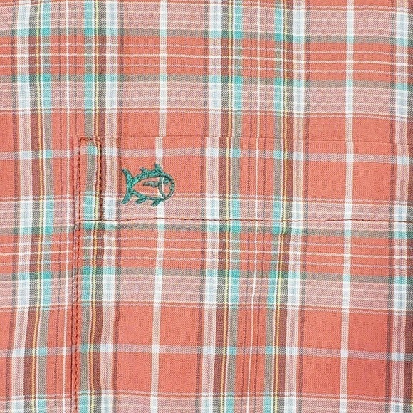 Southern Tide Button Down Shirt LS Mens M Classic Fit Plaid Logo Cotton - Picture 7 of 10